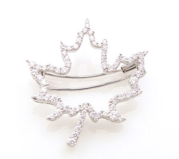 white gold Maple Leaf brooch