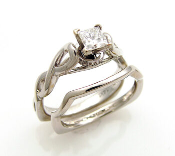 white gold engagement ring with diamonds