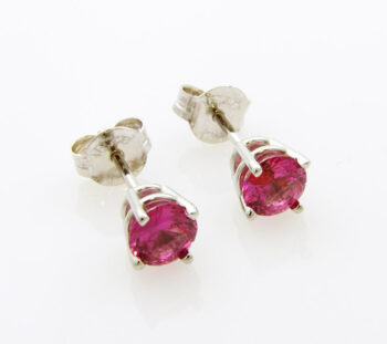 pink sapphire stud earrings