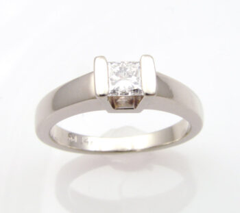 white gold engagement ring princess cut diamond
