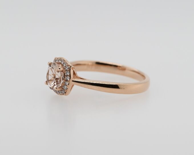 14K Rose Gold Pink Morganite Ring