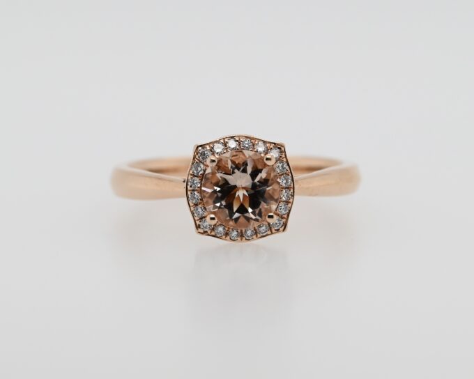 14K Rose Gold Pink Morganite Ring