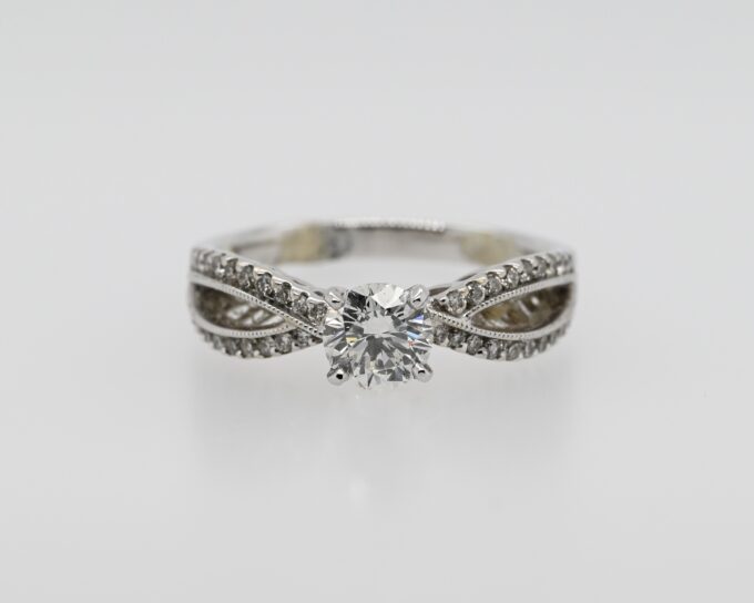 18K White Gold Infinity Diamond Engagement Ring
