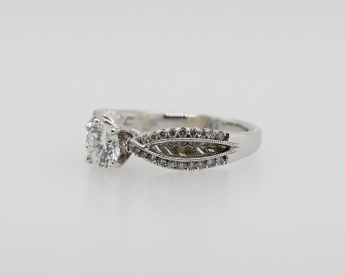 18K White Gold Infinity Diamond Engagement Ring