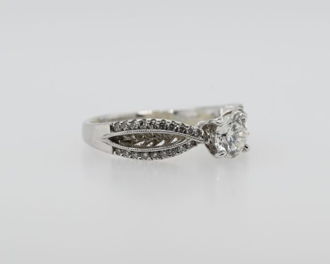 18K White Gold Infinity Diamond Engagement Ring