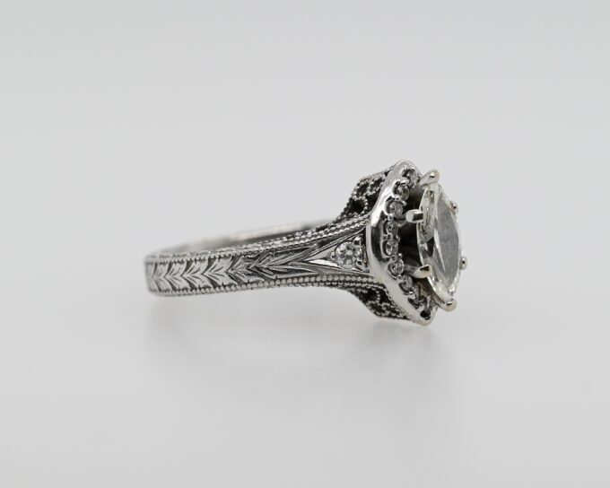 14K White Gold Marquise Engagement Ring