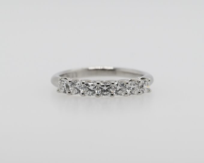 Platinum Asscher Cut Anniversary Ring