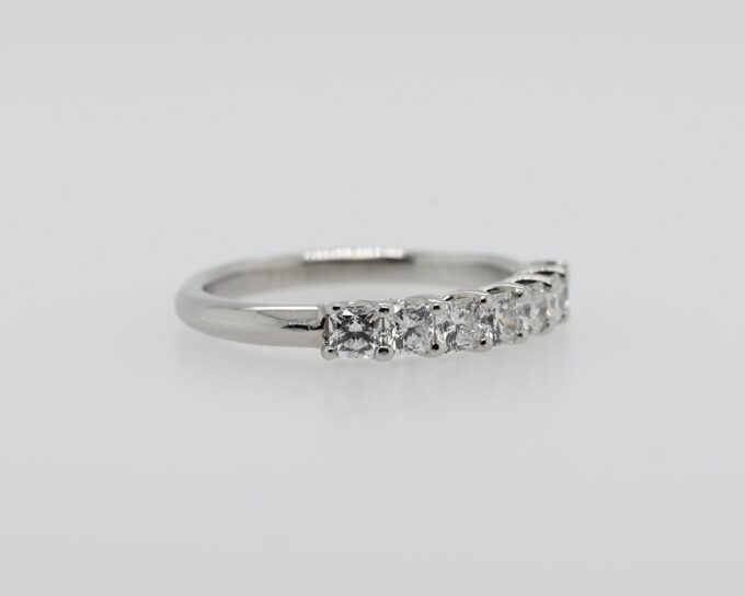 Platinum Asscher Cut Anniversary Ring