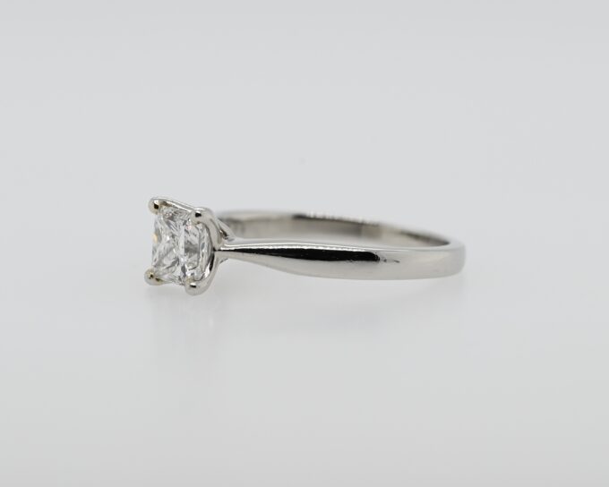 Platinum Solitaire Princess Cut Engagement Ring