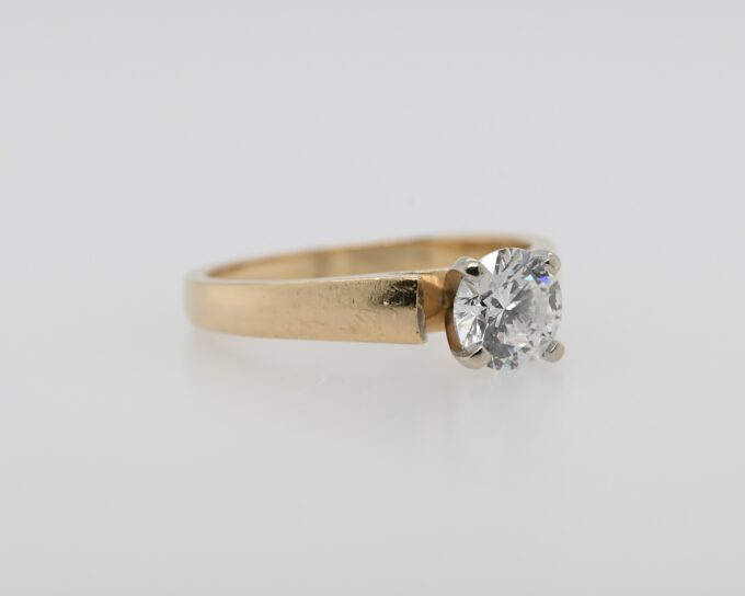 14K Yellow Gold Round Solitaire Engagement Ring