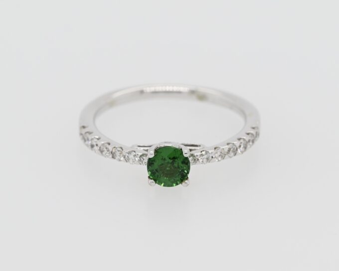 18K White Gold Tsavorite Ring