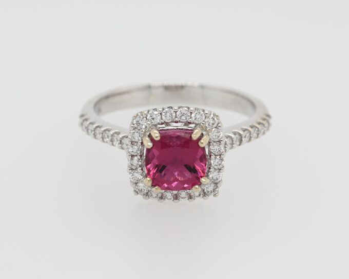 18K White Gold Rubellite Tourmaline Ring