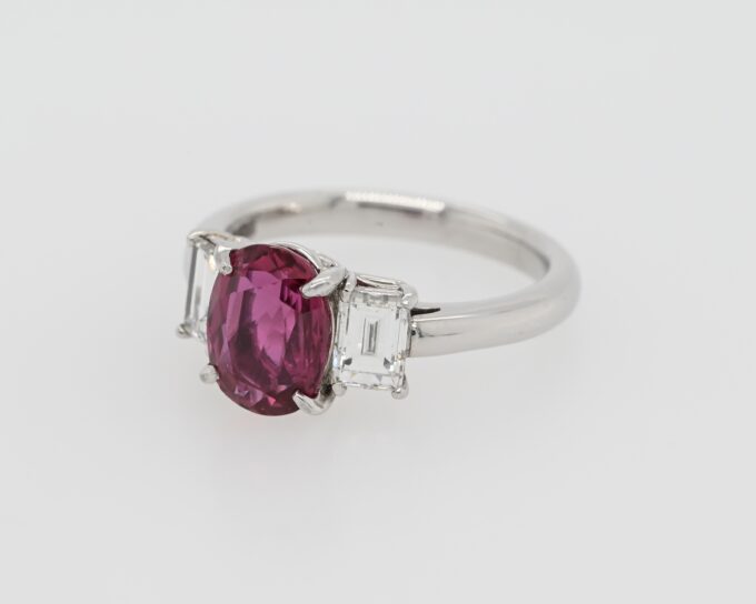 Platinum Ruby & Diamond Dinner Ring